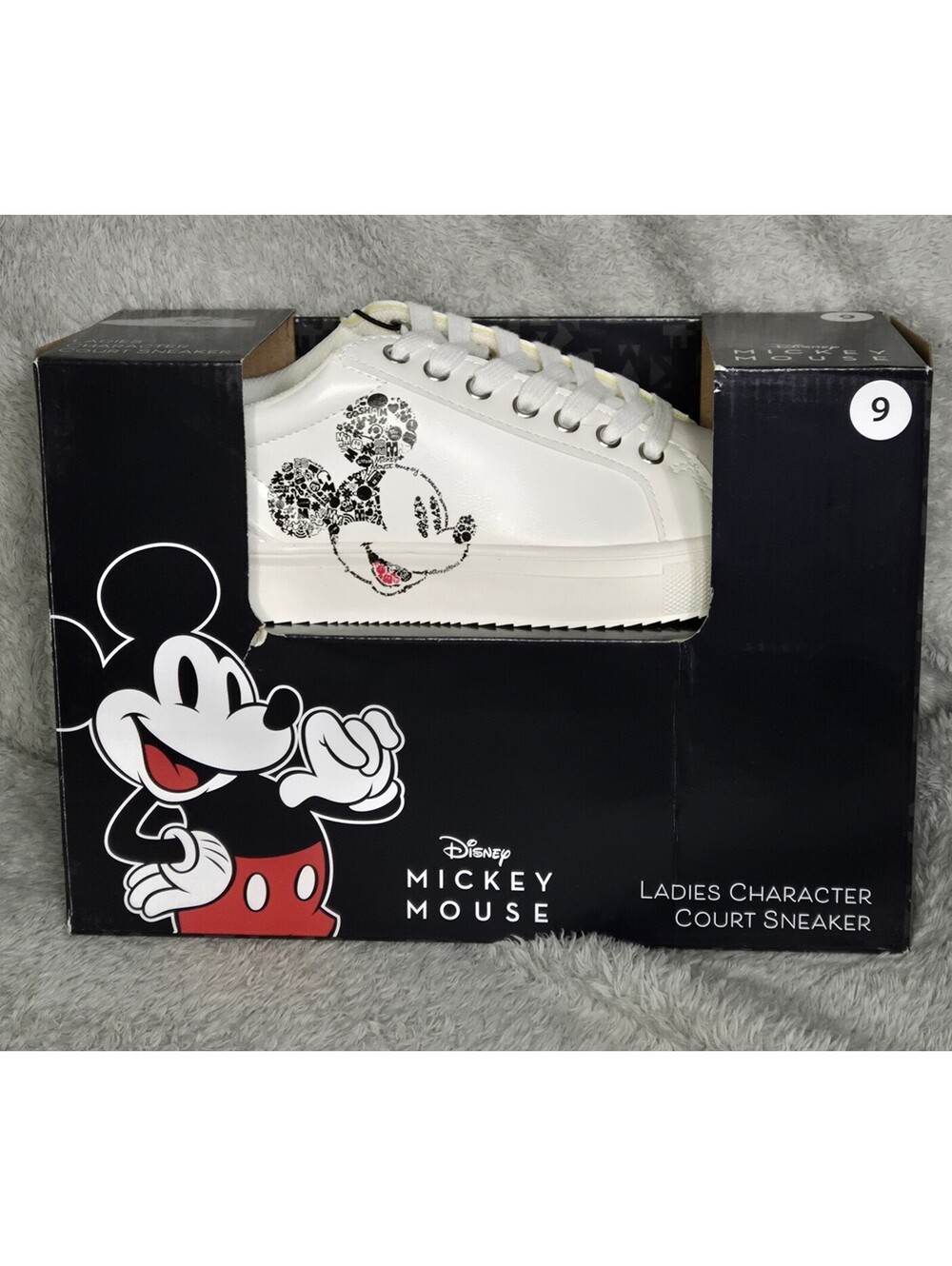 Disney Mickey Mouse Court Sneakers Graphic Print Women's Size 9 NIB